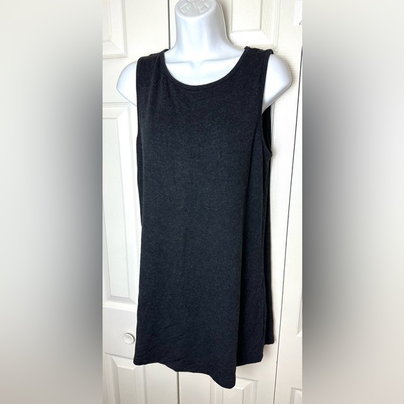 CAbi #3240 Recess Jersey Knit Tunic Top Blouse Shirt Charcoal Gray Scoop Neck - Picture 5 of 10